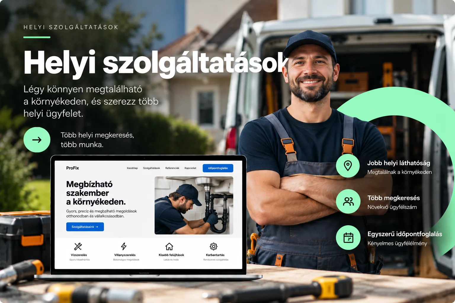 Helyi szolgáltatások – Groundwork weboldal példa